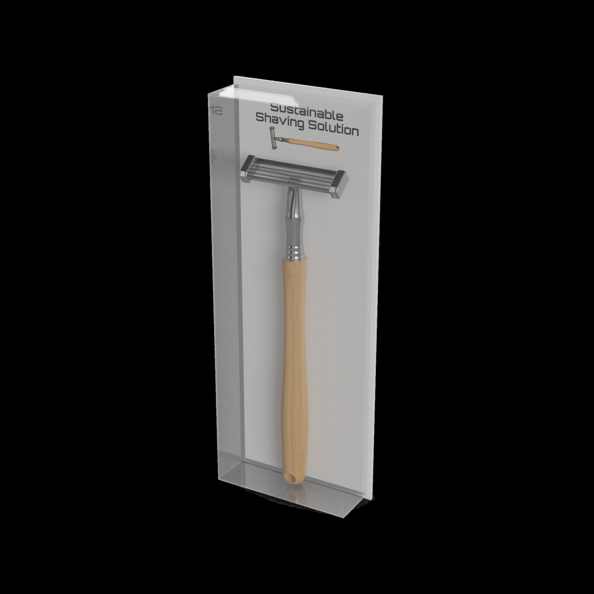 Razors Safety Razor with Bamboo Handle 3D model_1