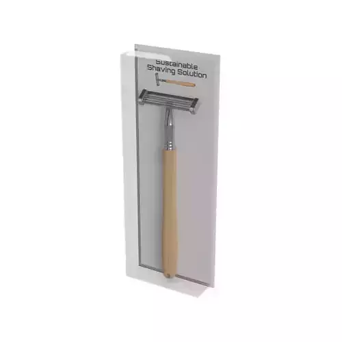 Razors Safety Razor with Bamboo Handle 3D model