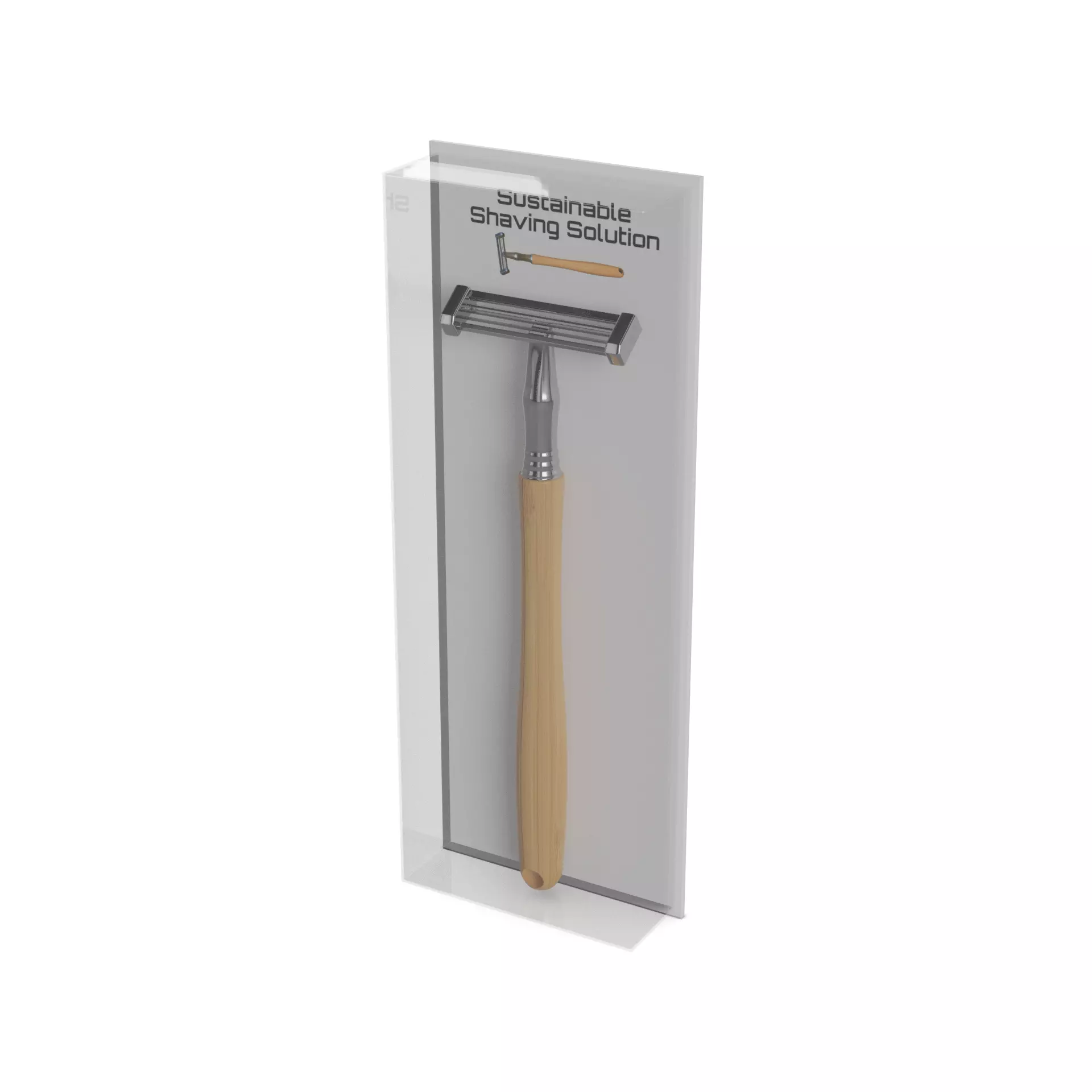 Razors Safety Razor with Bamboo Handle 3D model_0