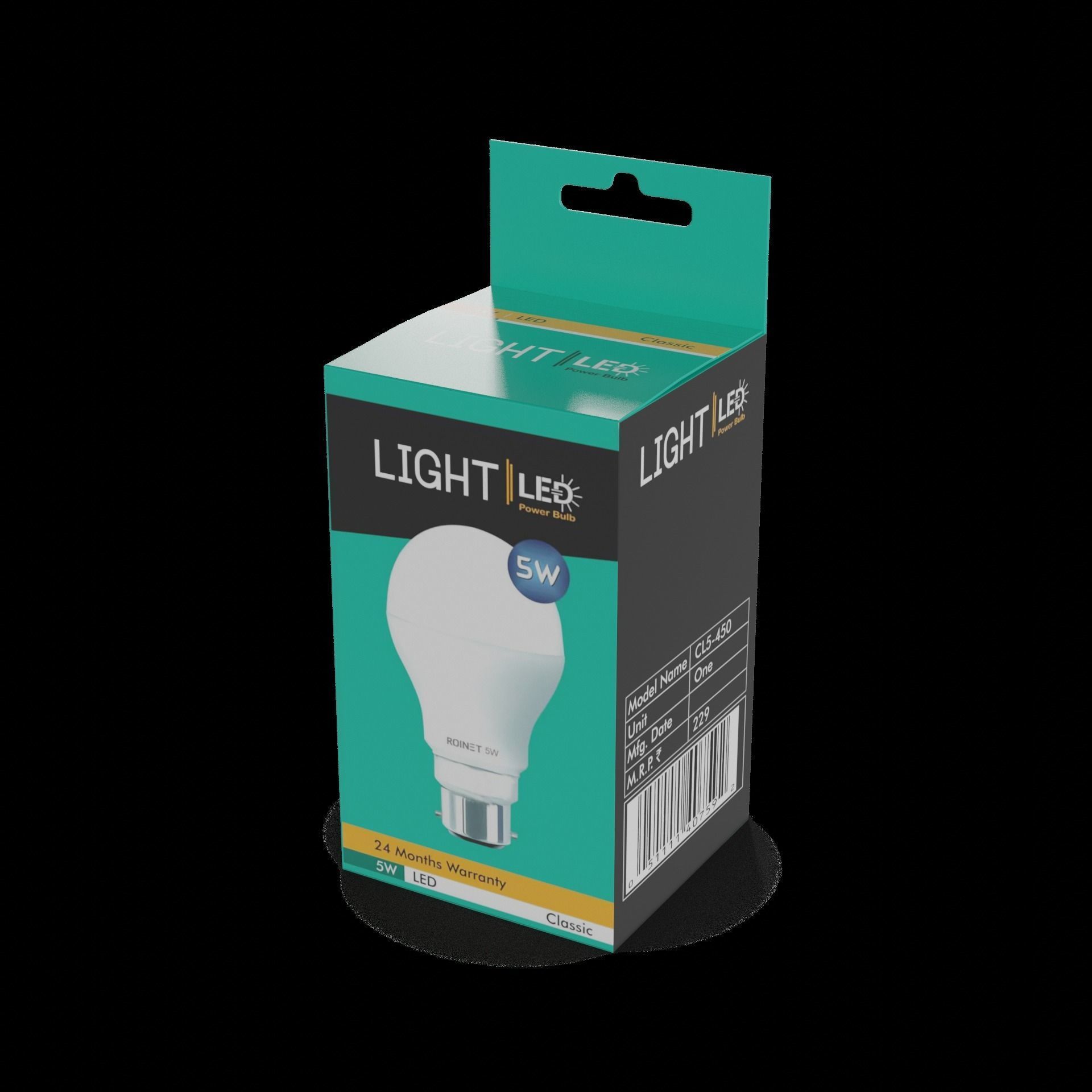 Light bulbs LED Light Bulb Low-poly 3D model_1