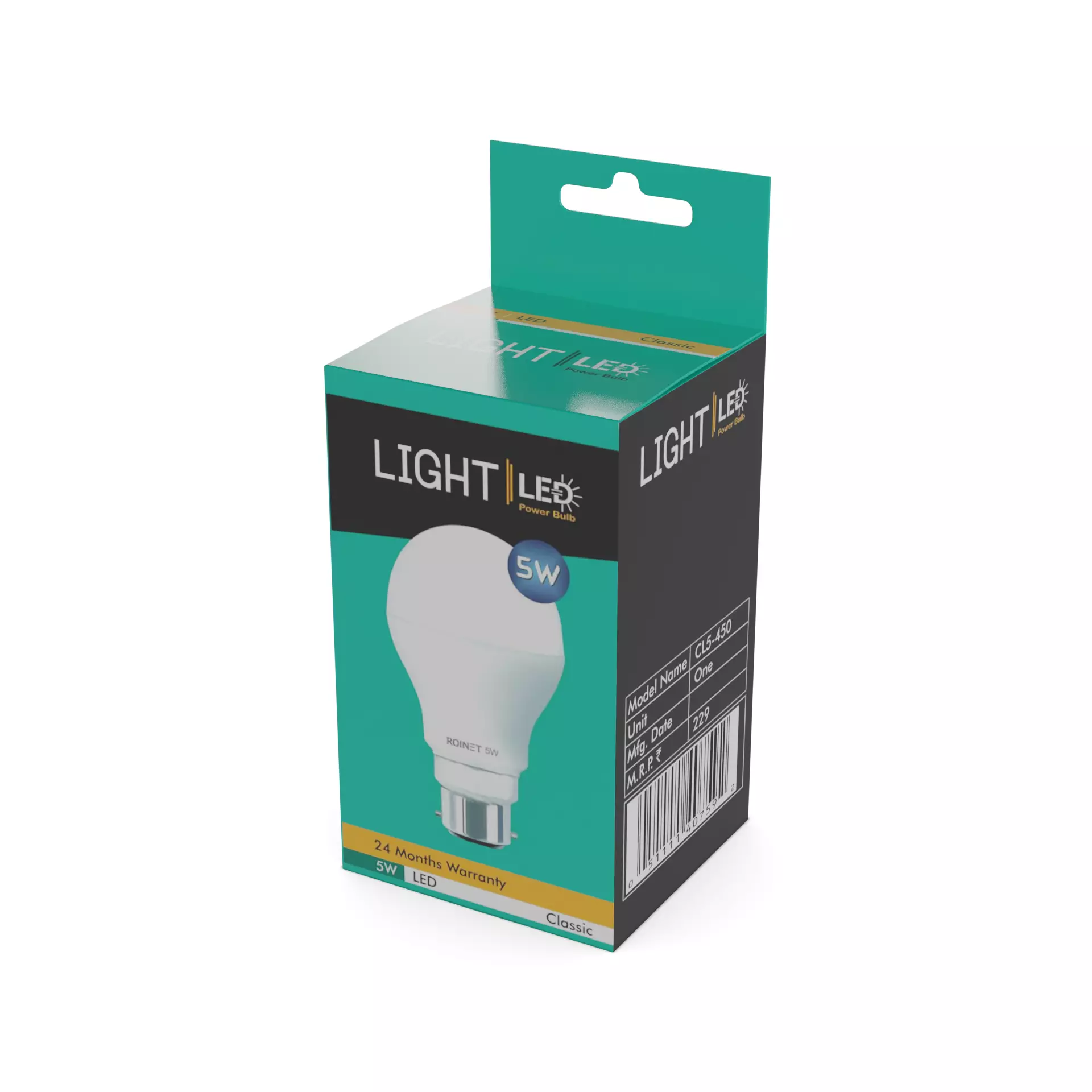 Light bulbs LED Light Bulb Low-poly 3D model_0