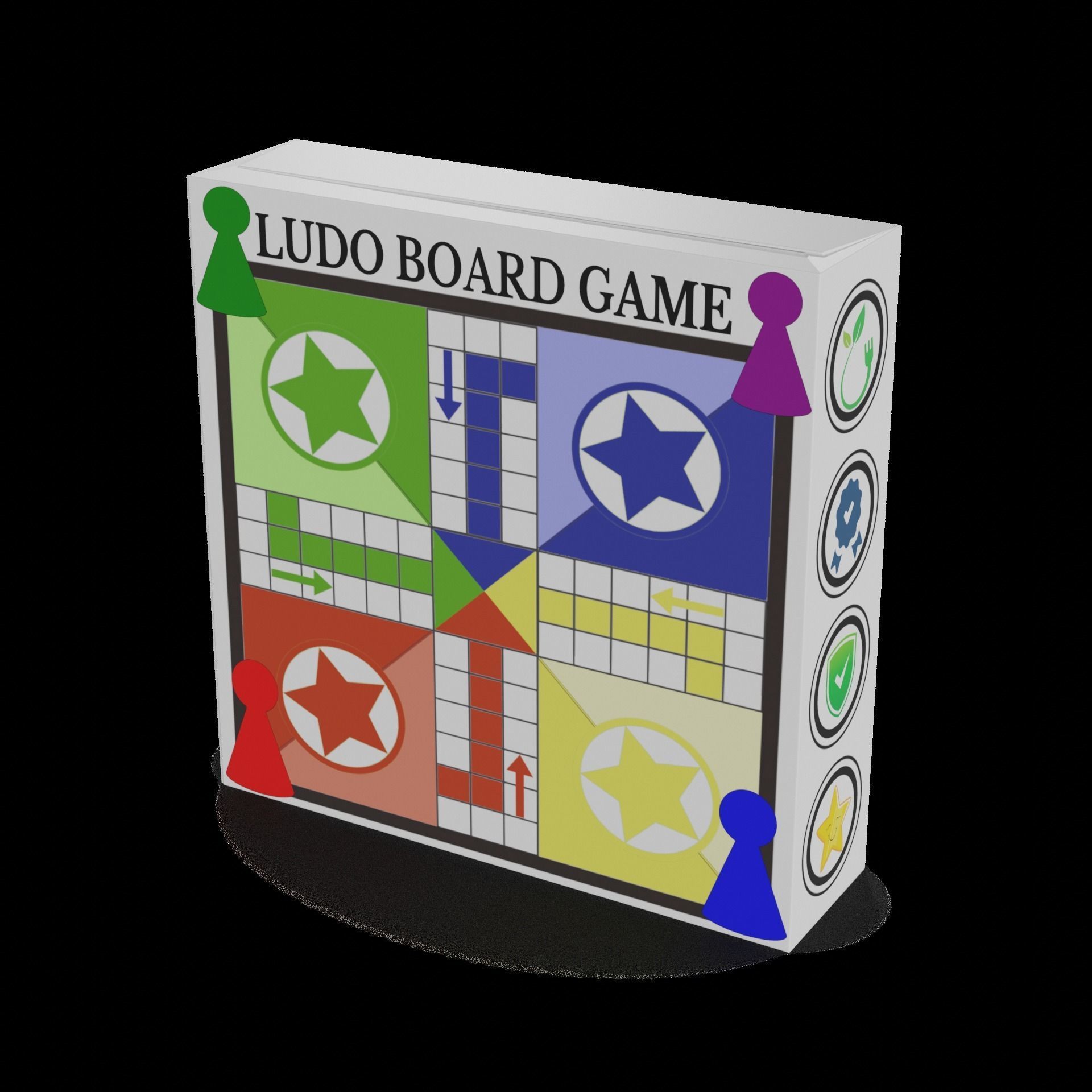Table games Ludo Board Game Low-poly 3D model_1