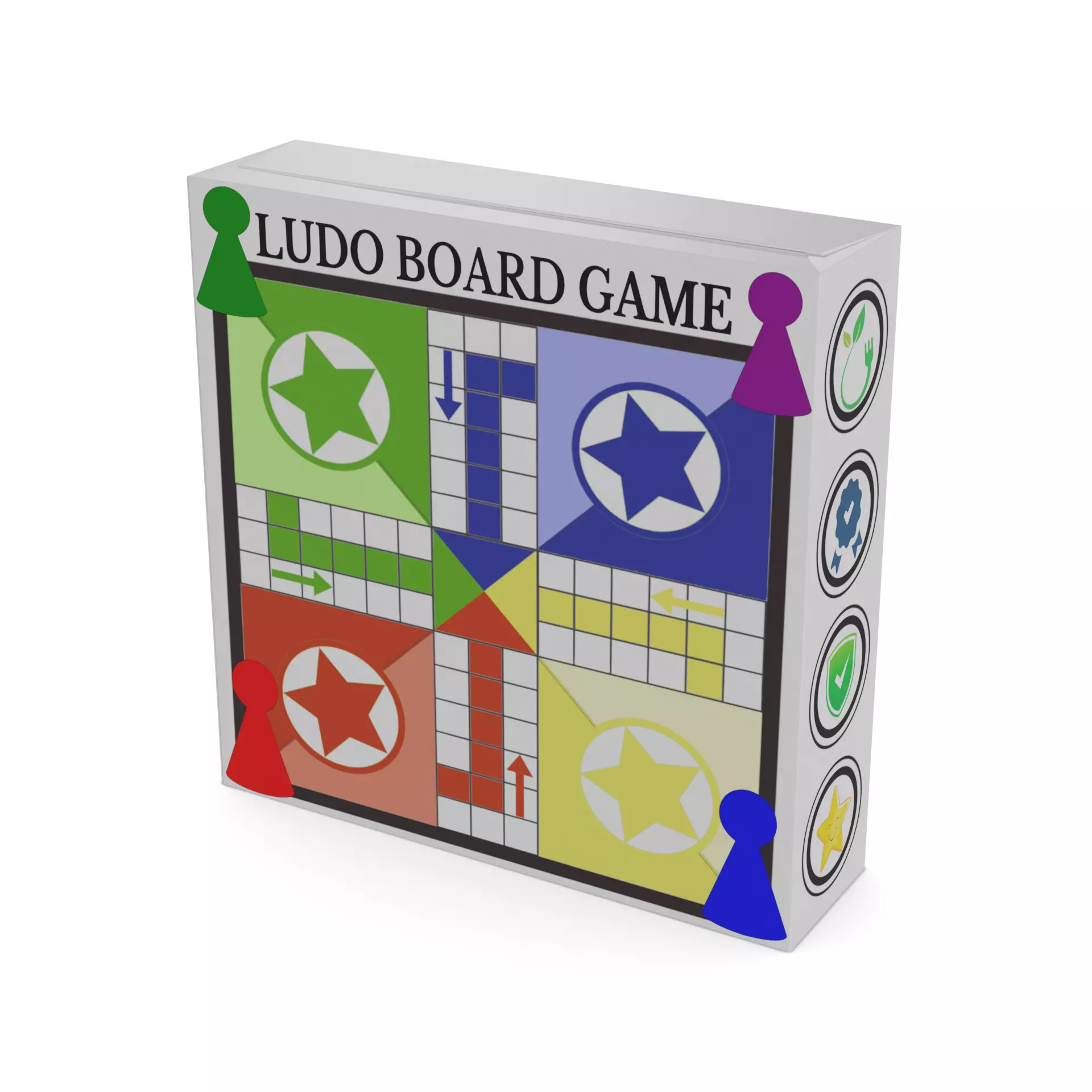 Table games Ludo Board Game Low-poly 3D model_0