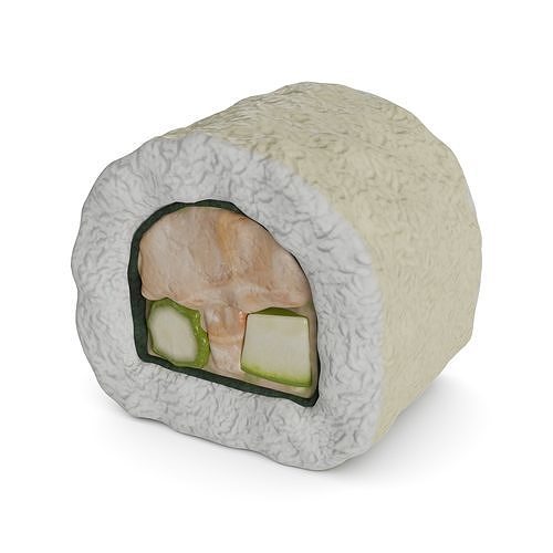 Sushi Eel squid in tempura cucumber tempura chips teriyaki sauce 3D model