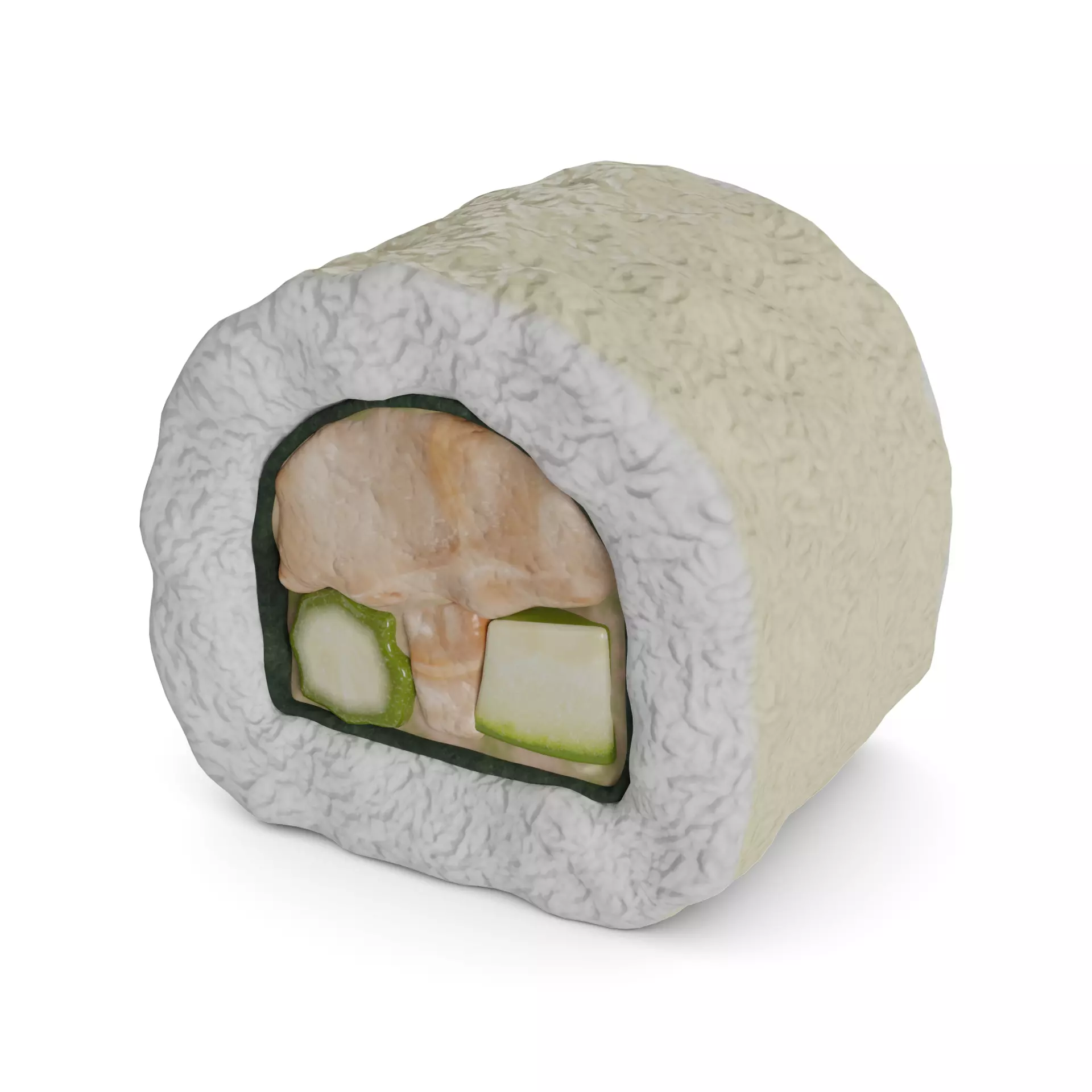 Sushi Eel squid in tempura cucumber tempura chips teriyaki sauce 3D model_0