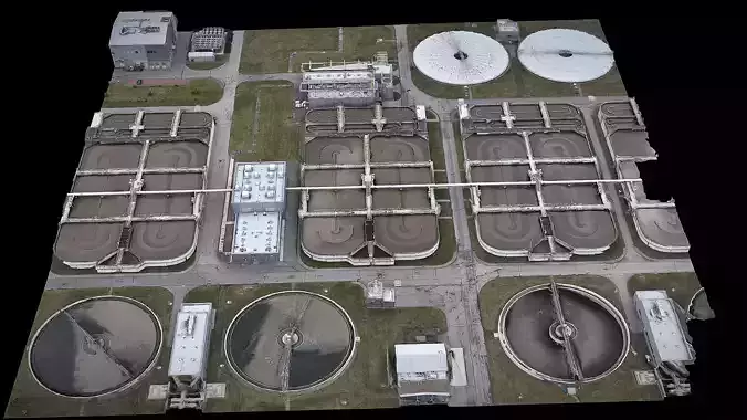 chemical factory pools terrain drone photogrammetry