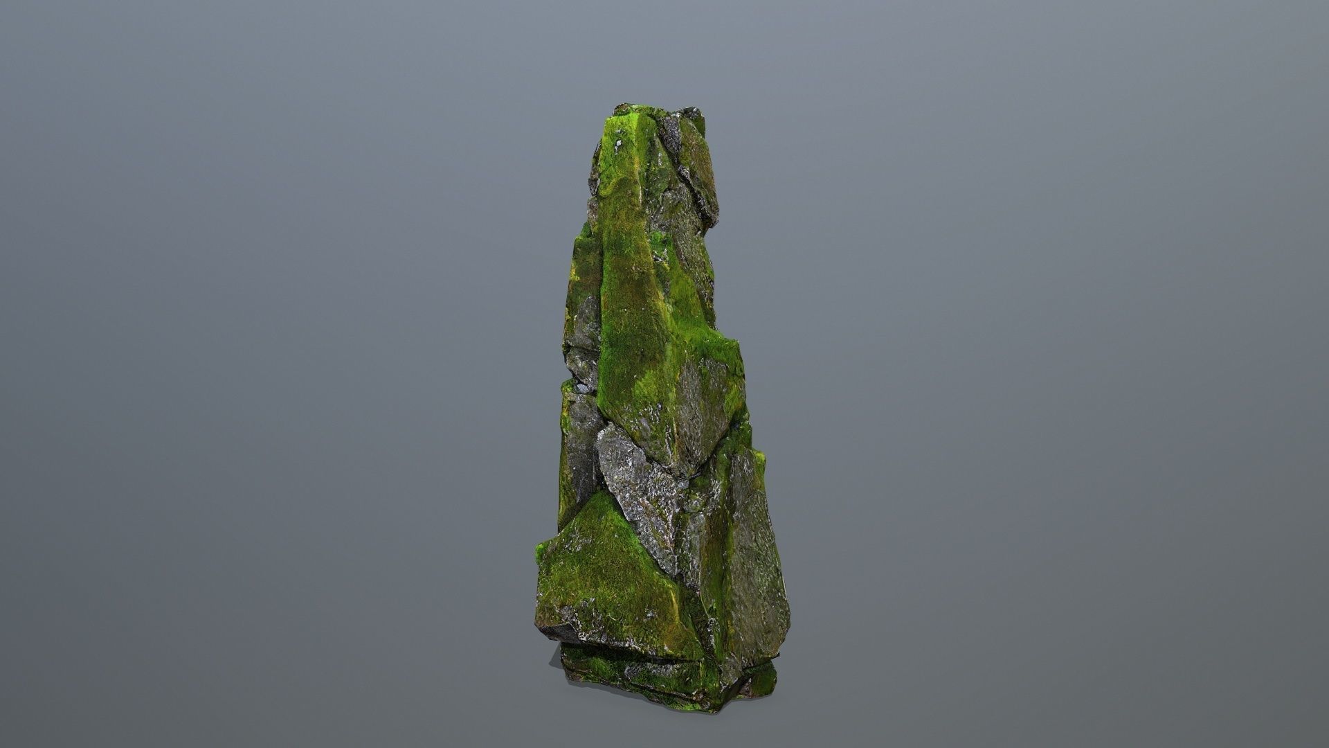  mossy forest river stones Low-poly 3D model_2