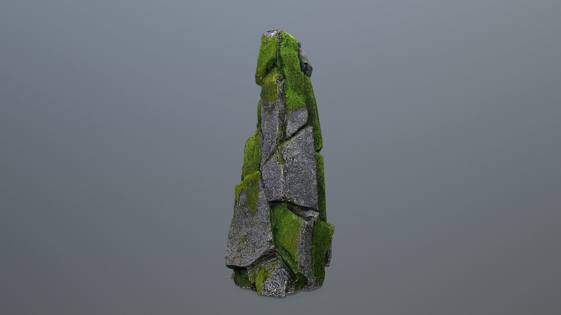  mossy forest river stones Low-poly 3D model_6