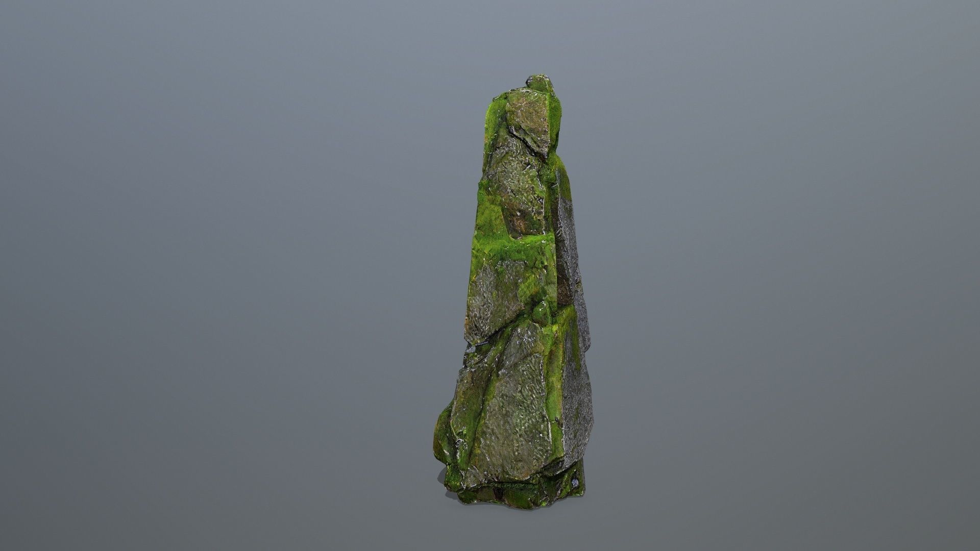  mossy forest river stones Low-poly 3D model_8