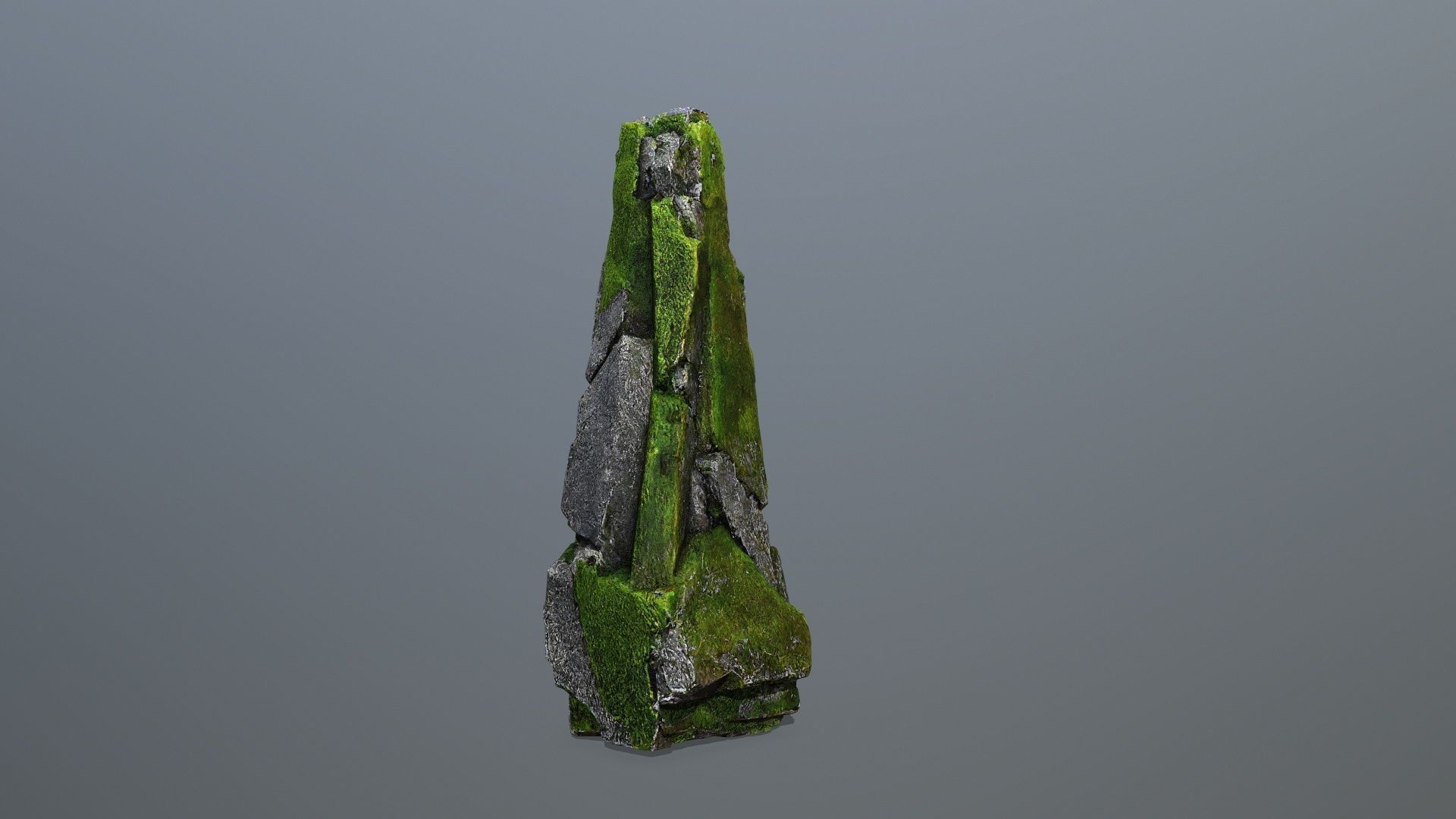  mossy forest river stones Low-poly 3D model_4