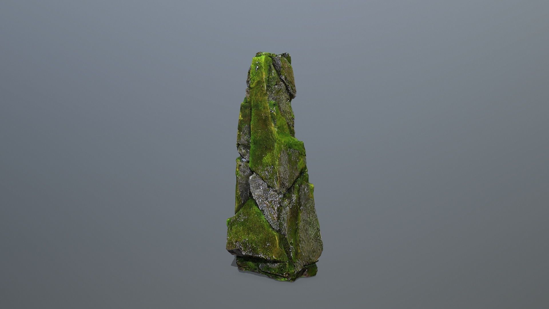  mossy forest river stones Low-poly 3D model_9