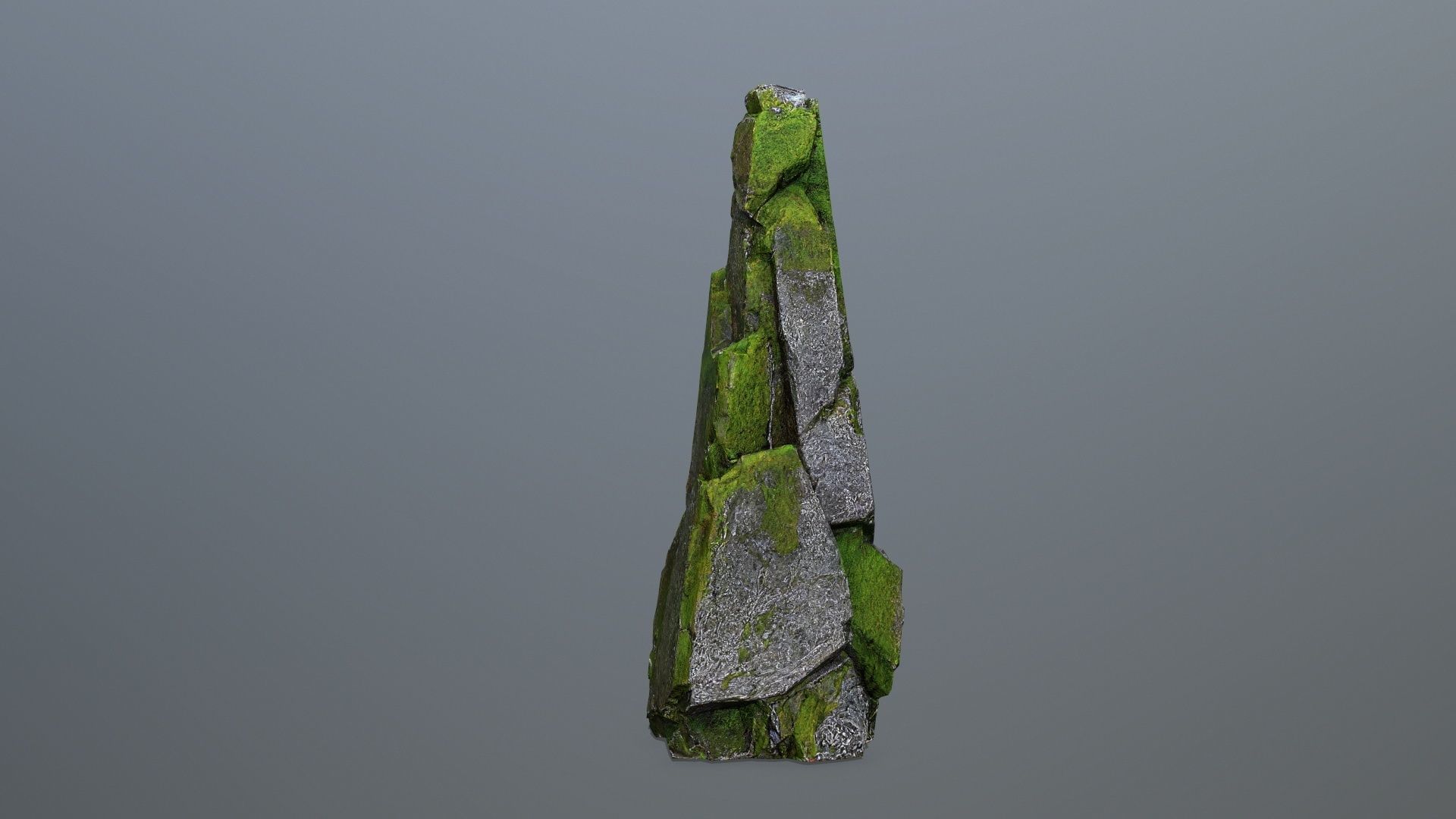  mossy forest river stones Low-poly 3D model_7