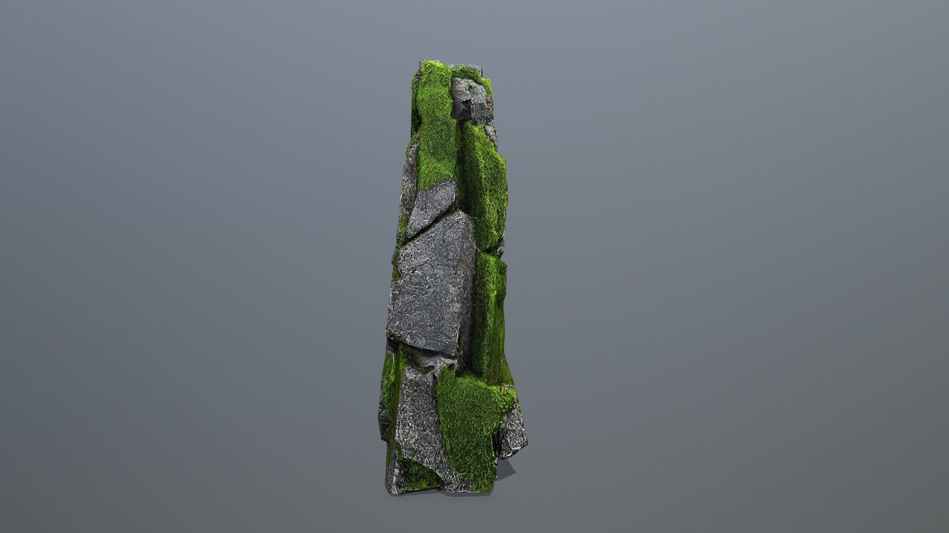  mossy forest river stones Low-poly 3D model_5