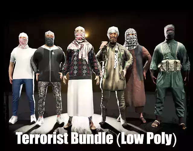 Terrorist Bundle-Low Poly Low-poly 3D model