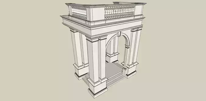 arcade 3d model classical design