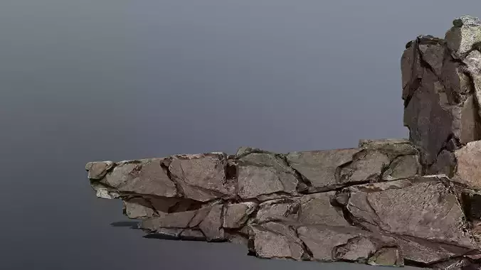  old dirty cliff rock 3 Low-poly 3D model