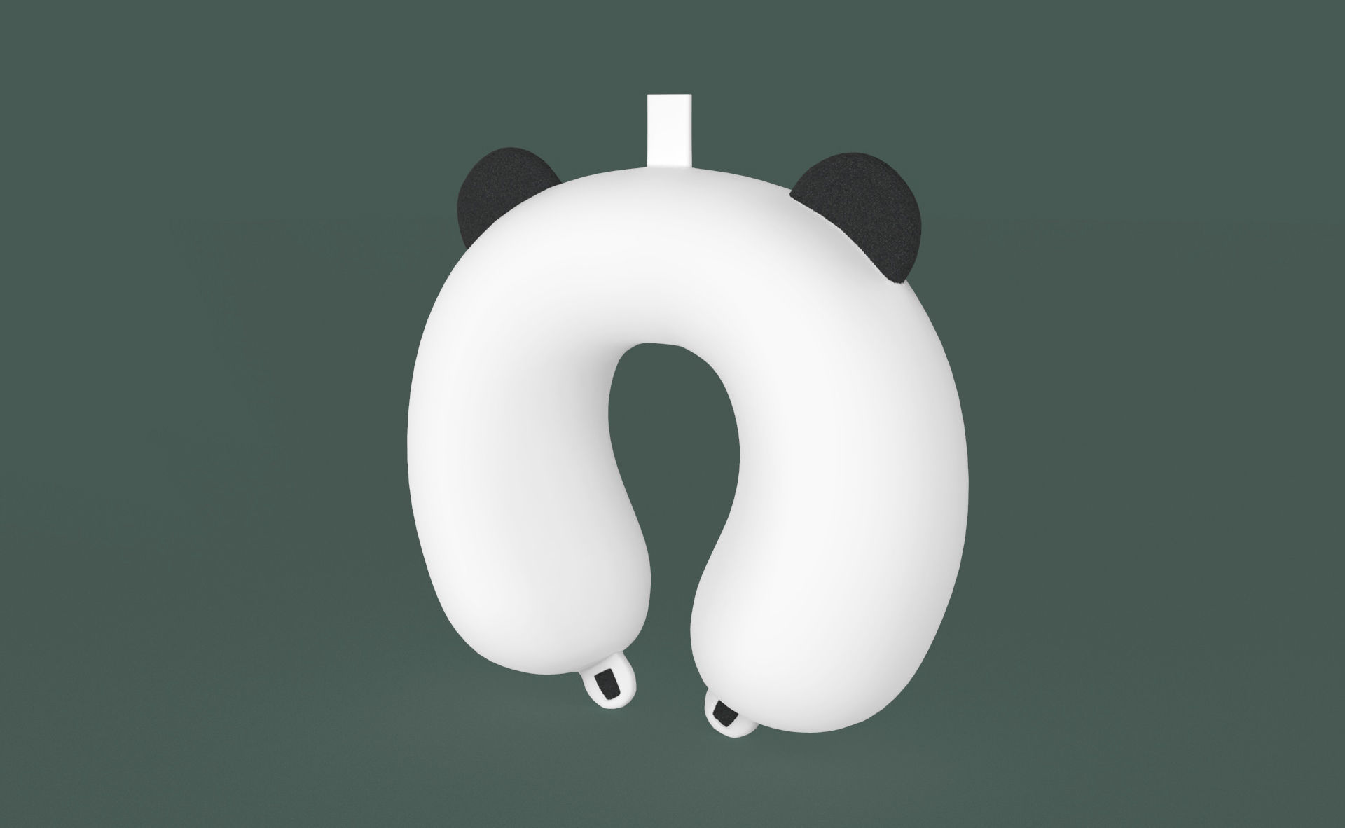Cartoon Panda U-Shaped Neck Pillow Low-poly 3D model_7