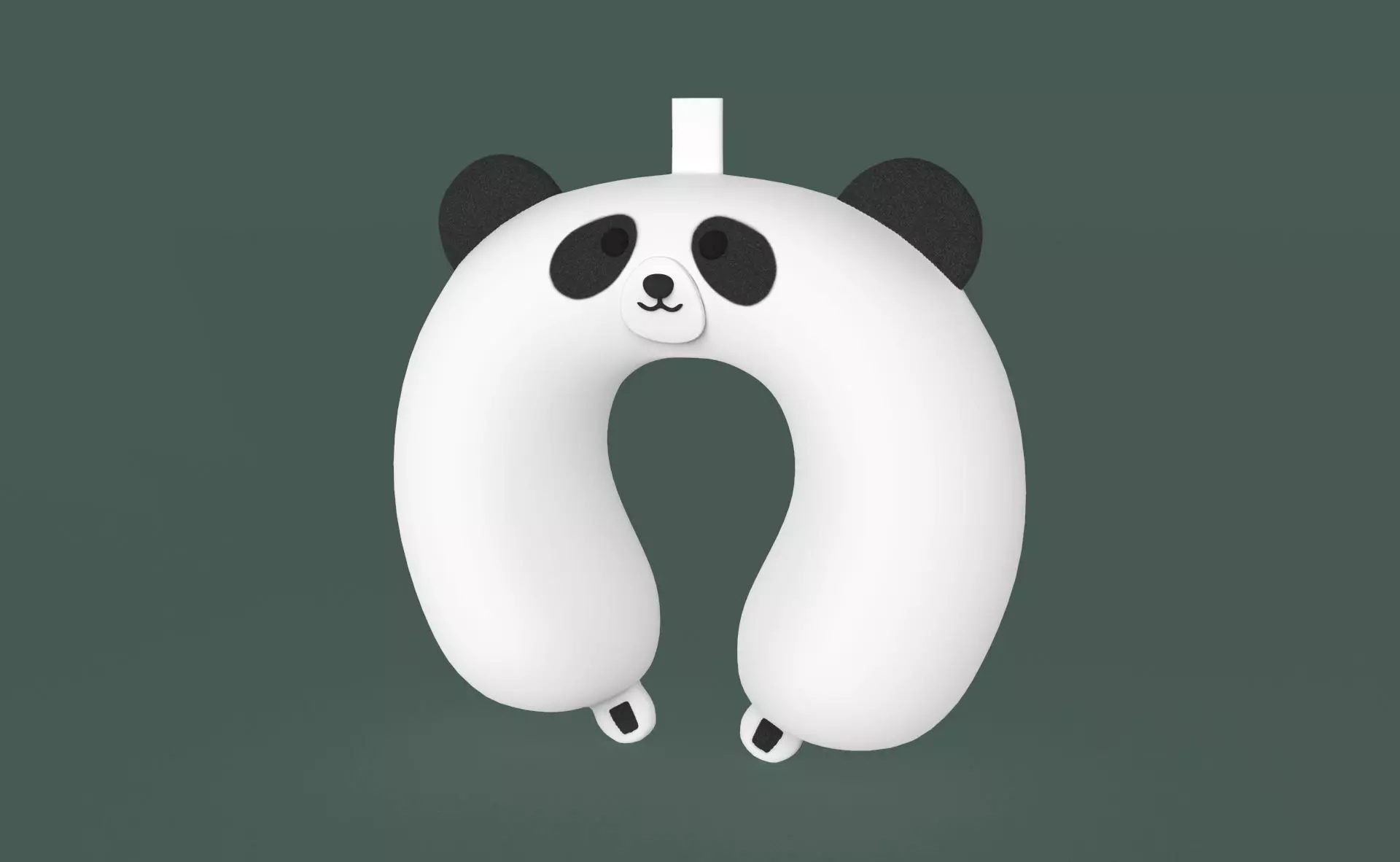 Cartoon Panda U-Shaped Neck Pillow Low-poly 3D model_0