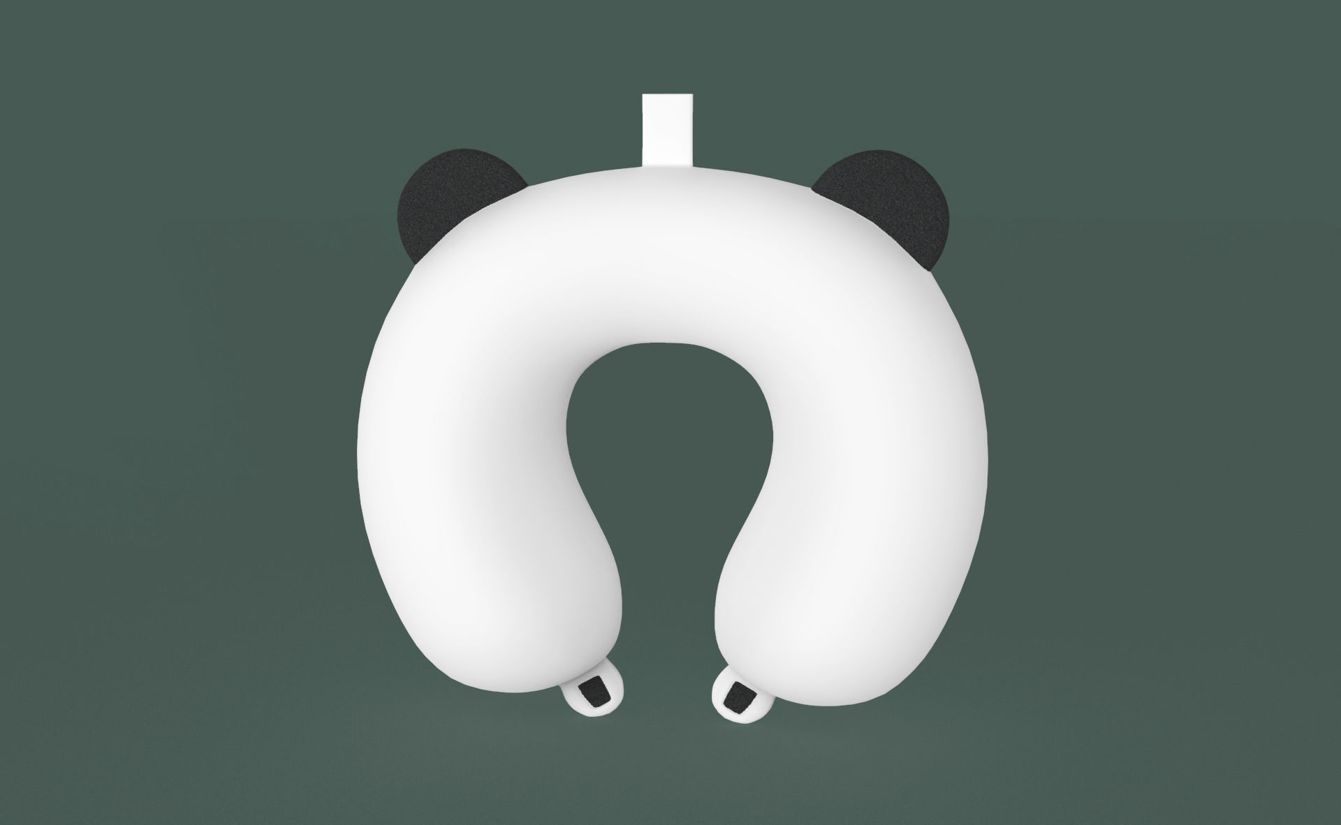 Cartoon Panda U-Shaped Neck Pillow Low-poly 3D model_6