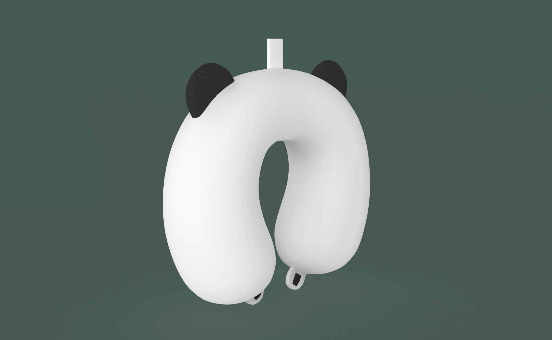 Cartoon Panda U-Shaped Neck Pillow Low-poly 3D model_4
