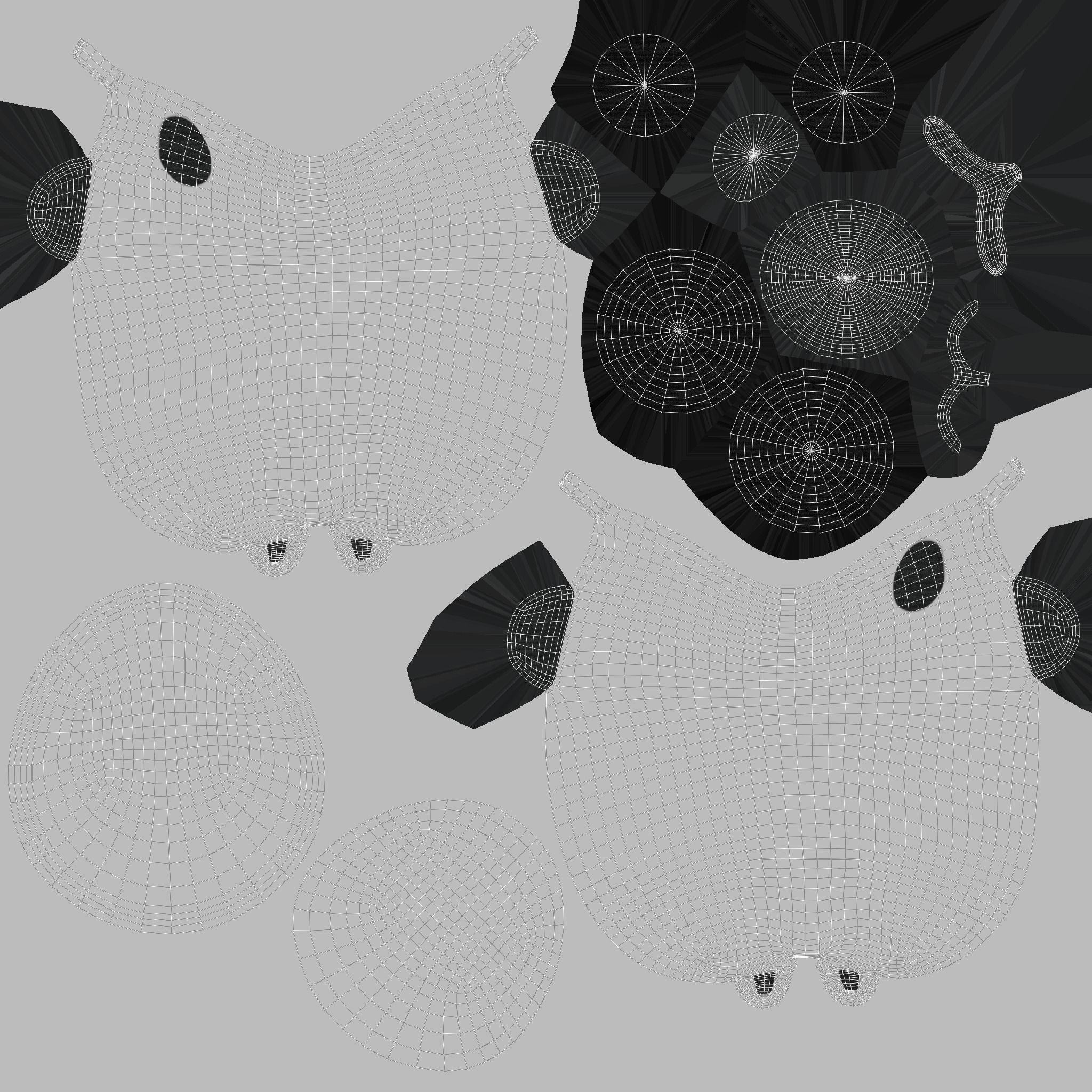 Cartoon Panda U-Shaped Neck Pillow Low-poly 3D model_9