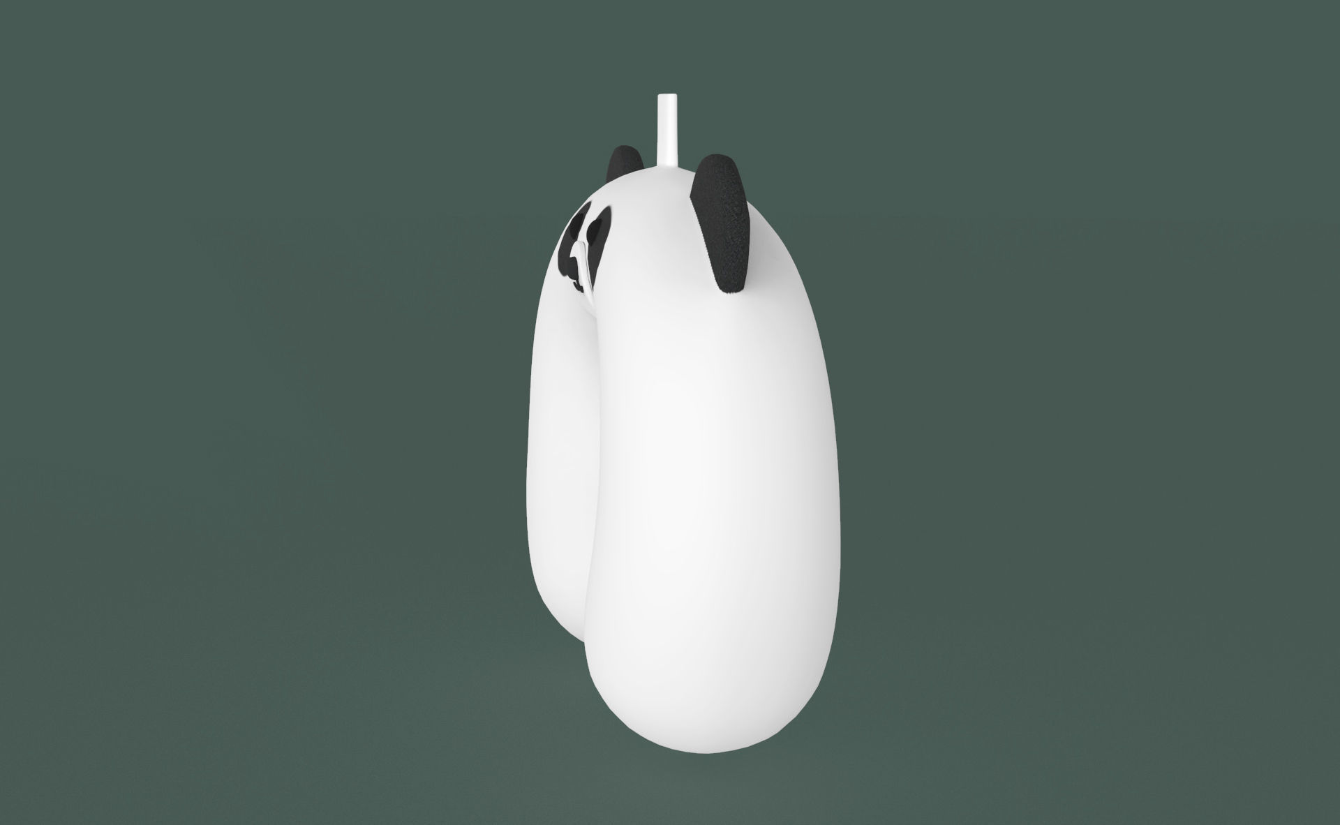 Cartoon Panda U-Shaped Neck Pillow Low-poly 3D model_2