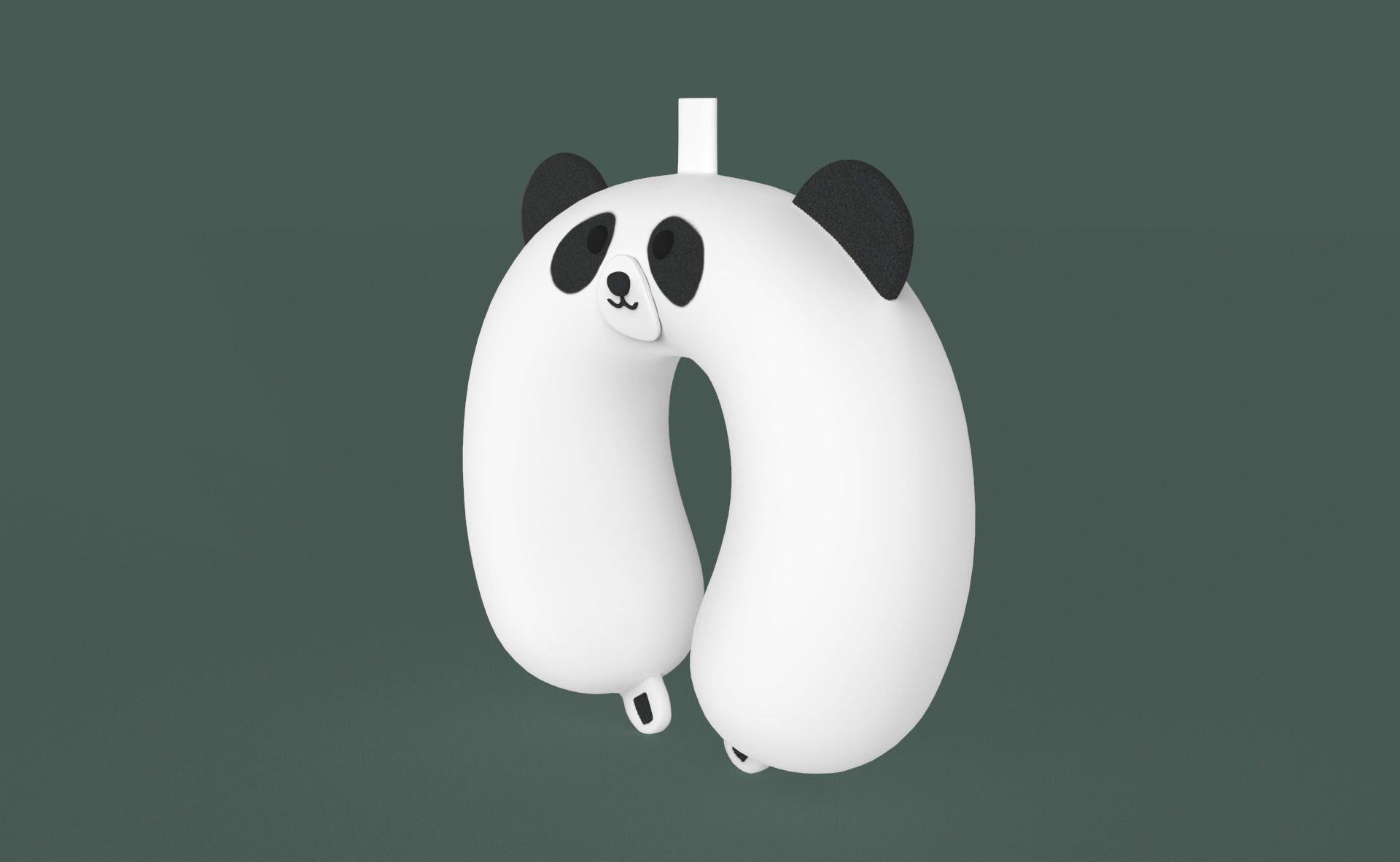 Cartoon Panda U-Shaped Neck Pillow Low-poly 3D model_1