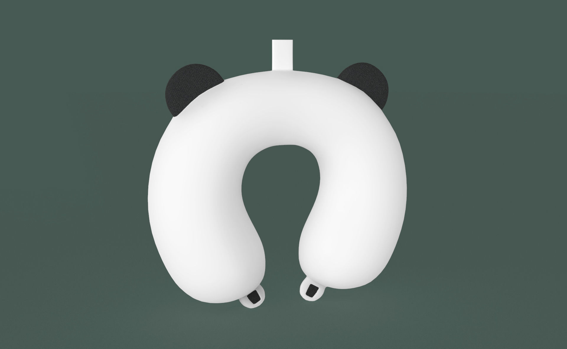 Cartoon Panda U-Shaped Neck Pillow Low-poly 3D model_5
