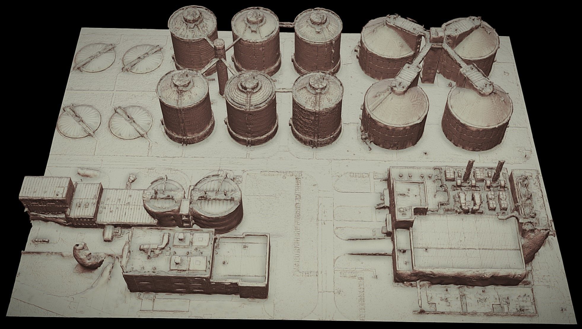 factory silo industrial terrain drone photogrammetry Low-poly 3D model_3