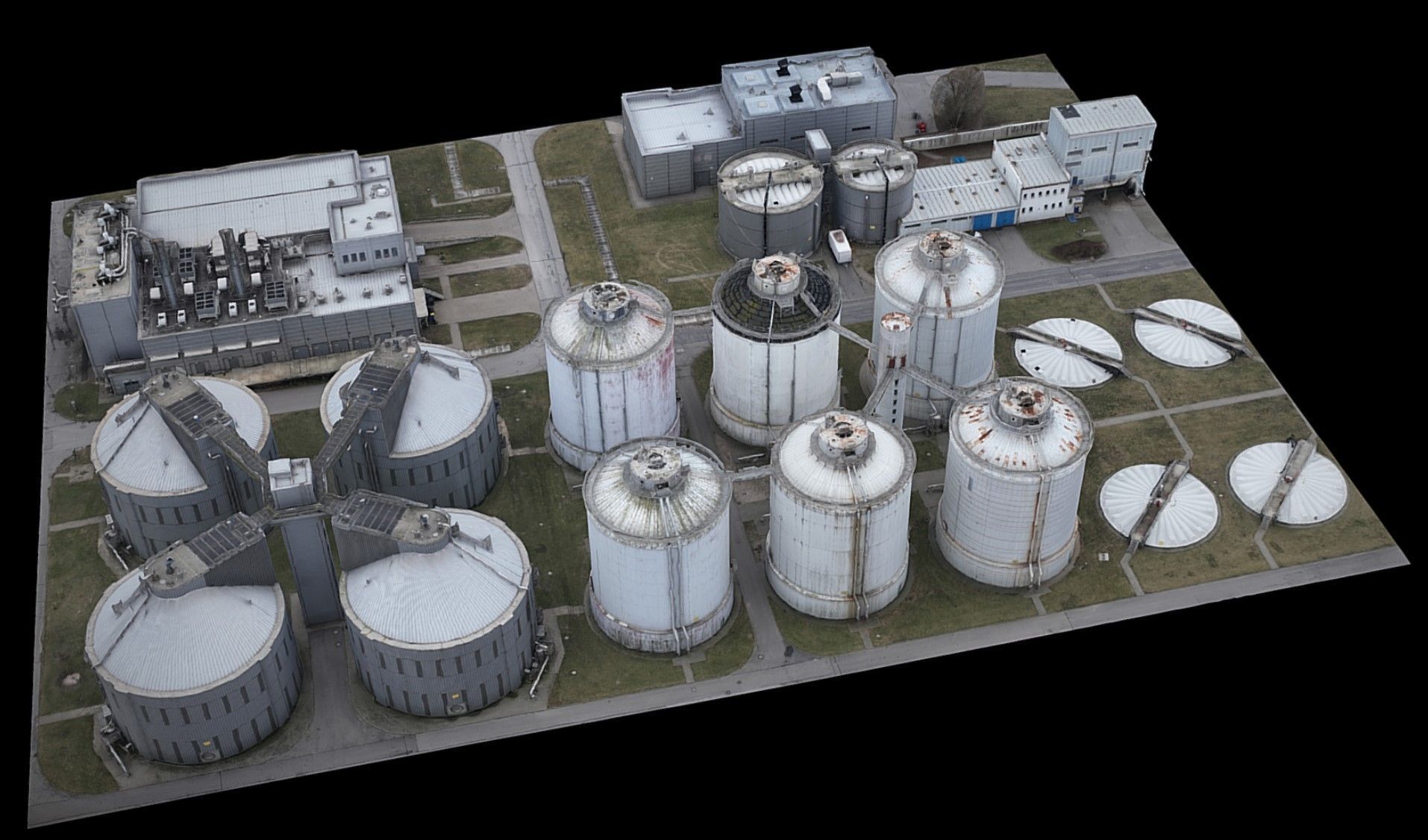 factory silo industrial terrain drone photogrammetry Low-poly 3D model_1