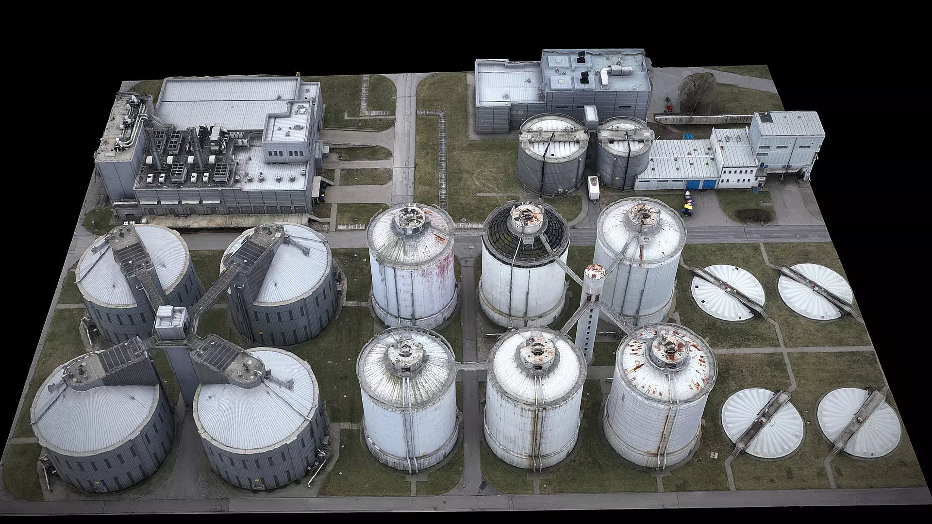 factory silo industrial terrain drone photogrammetry Low-poly 3D model_0