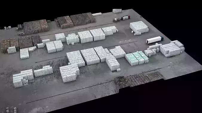 terrain storage pallets drone photogrammetry