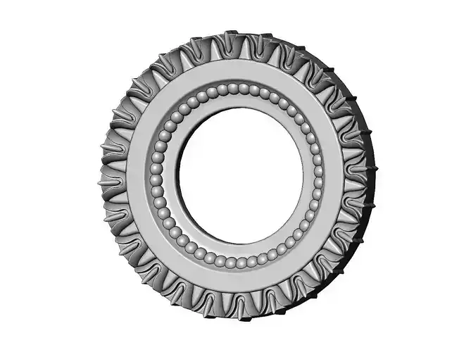 Flower pattern rosette carving relief sculpture