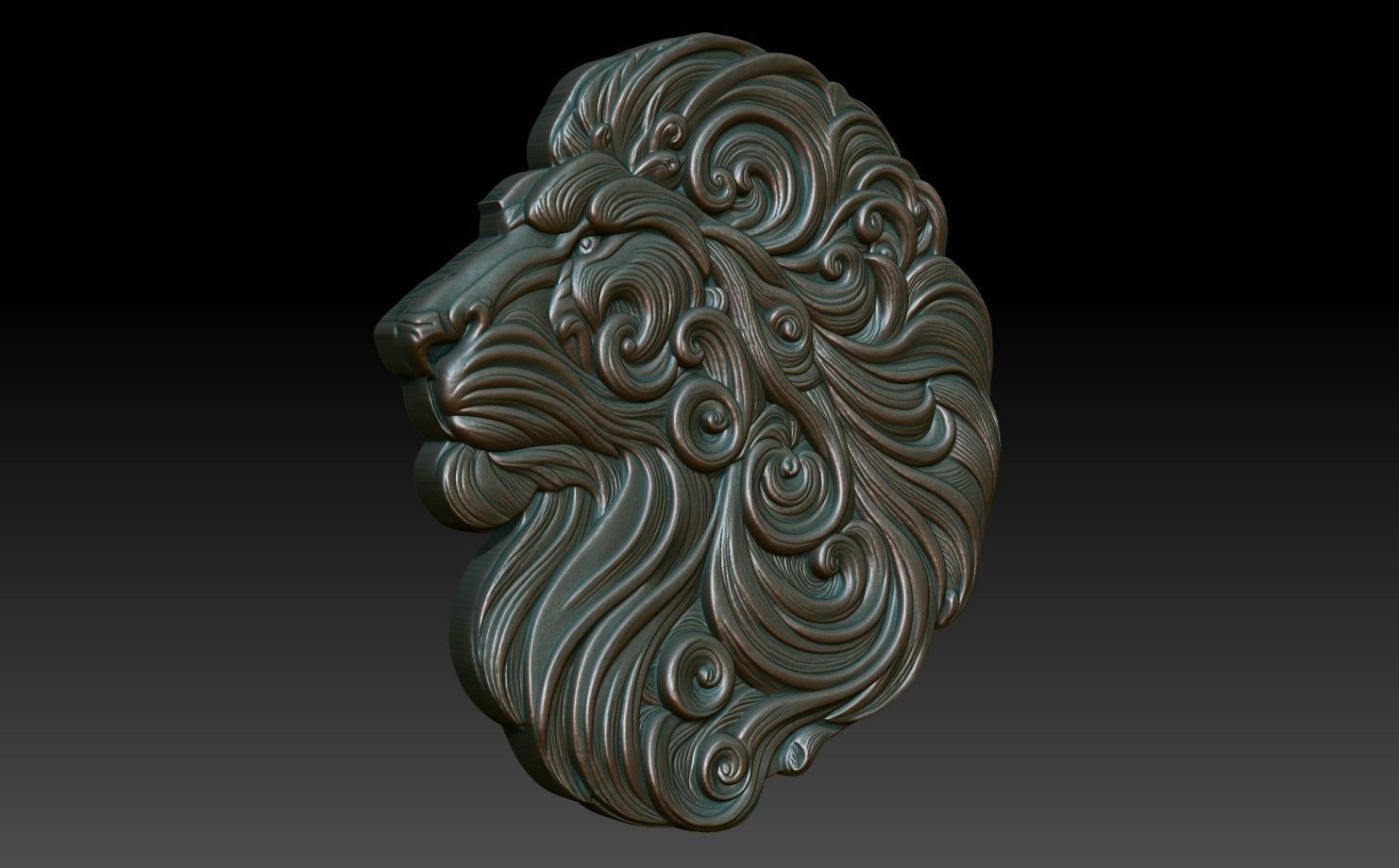 Lion basrelief 08 240805 3D print model_2