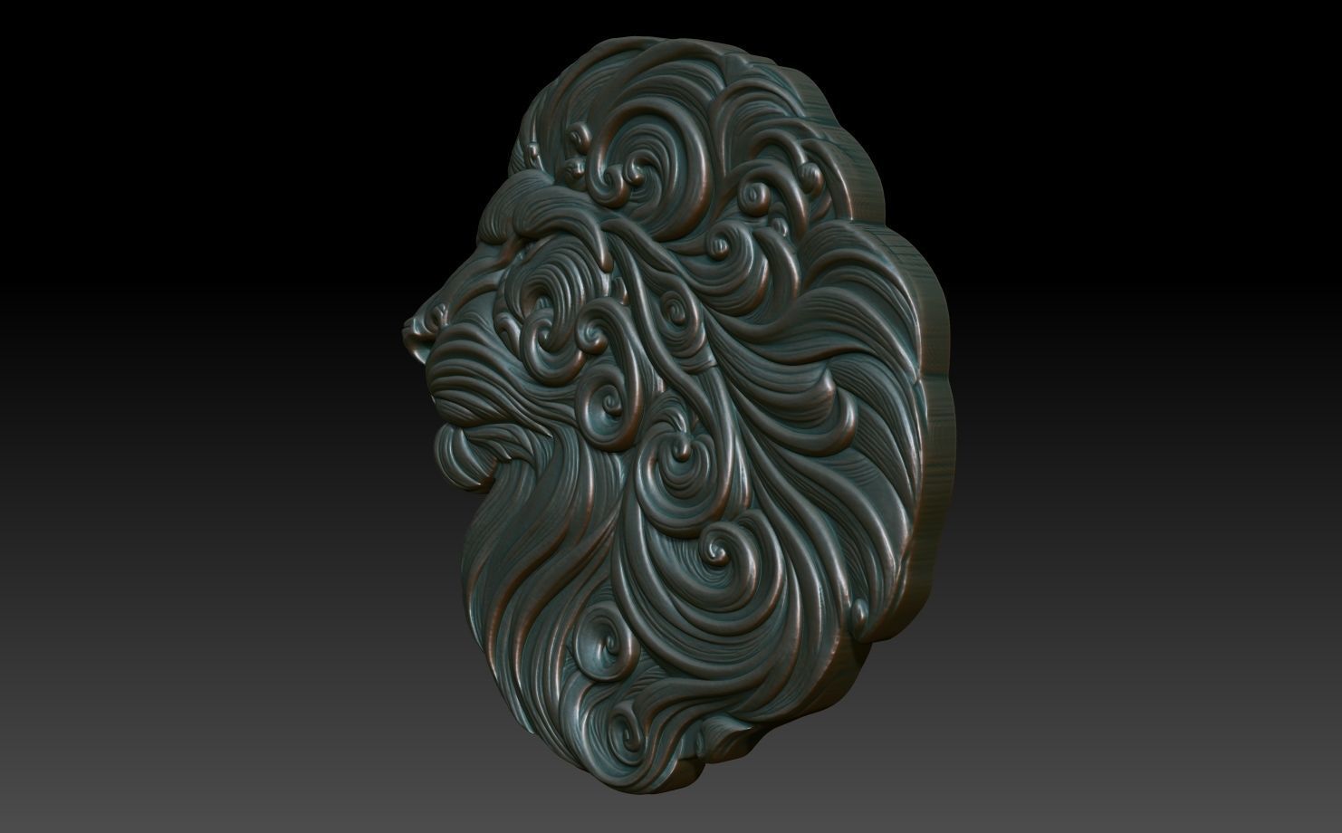 Lion basrelief 08 240805 3D print model_1