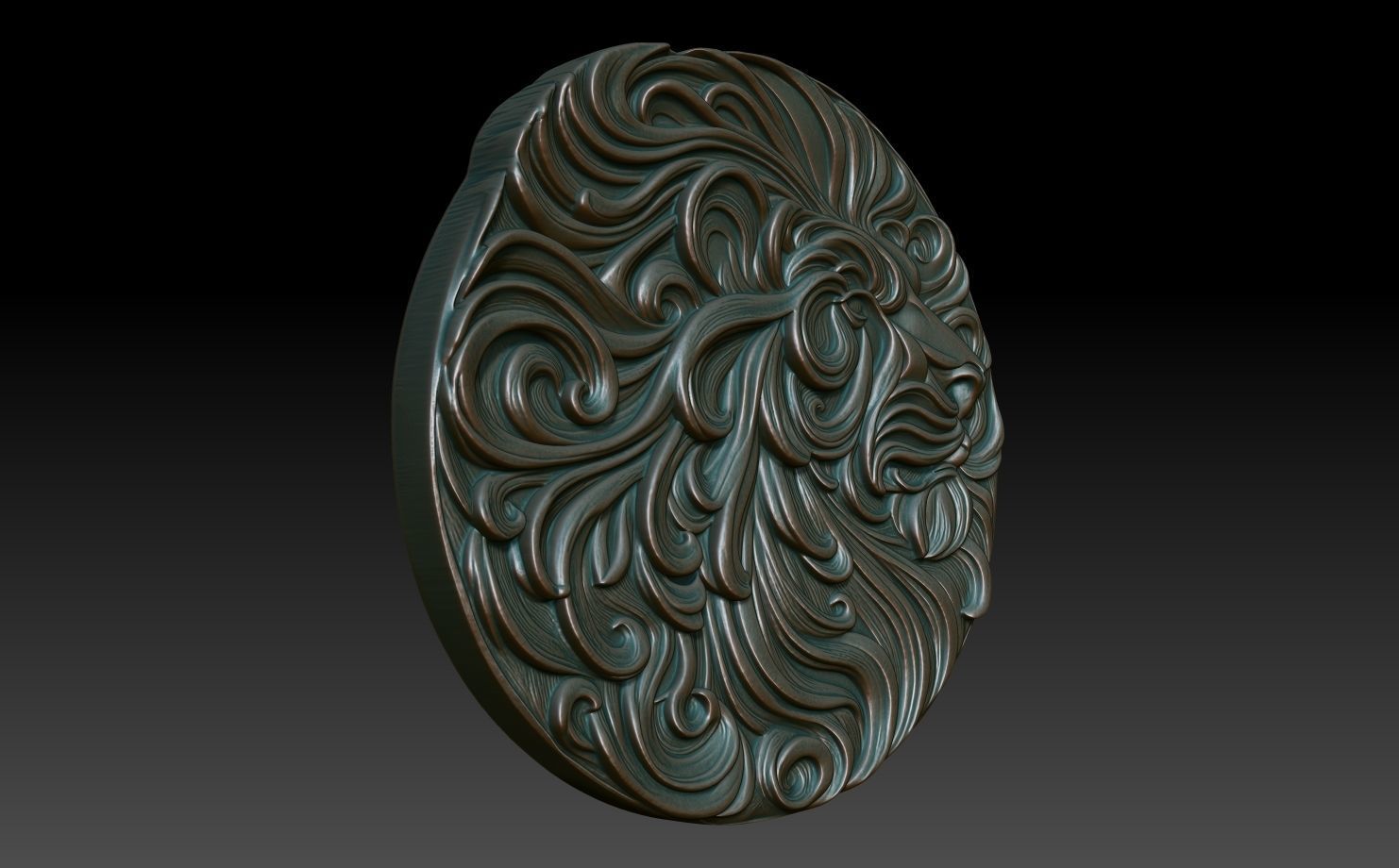 Lion basrelief 07 240805 3D print model_2