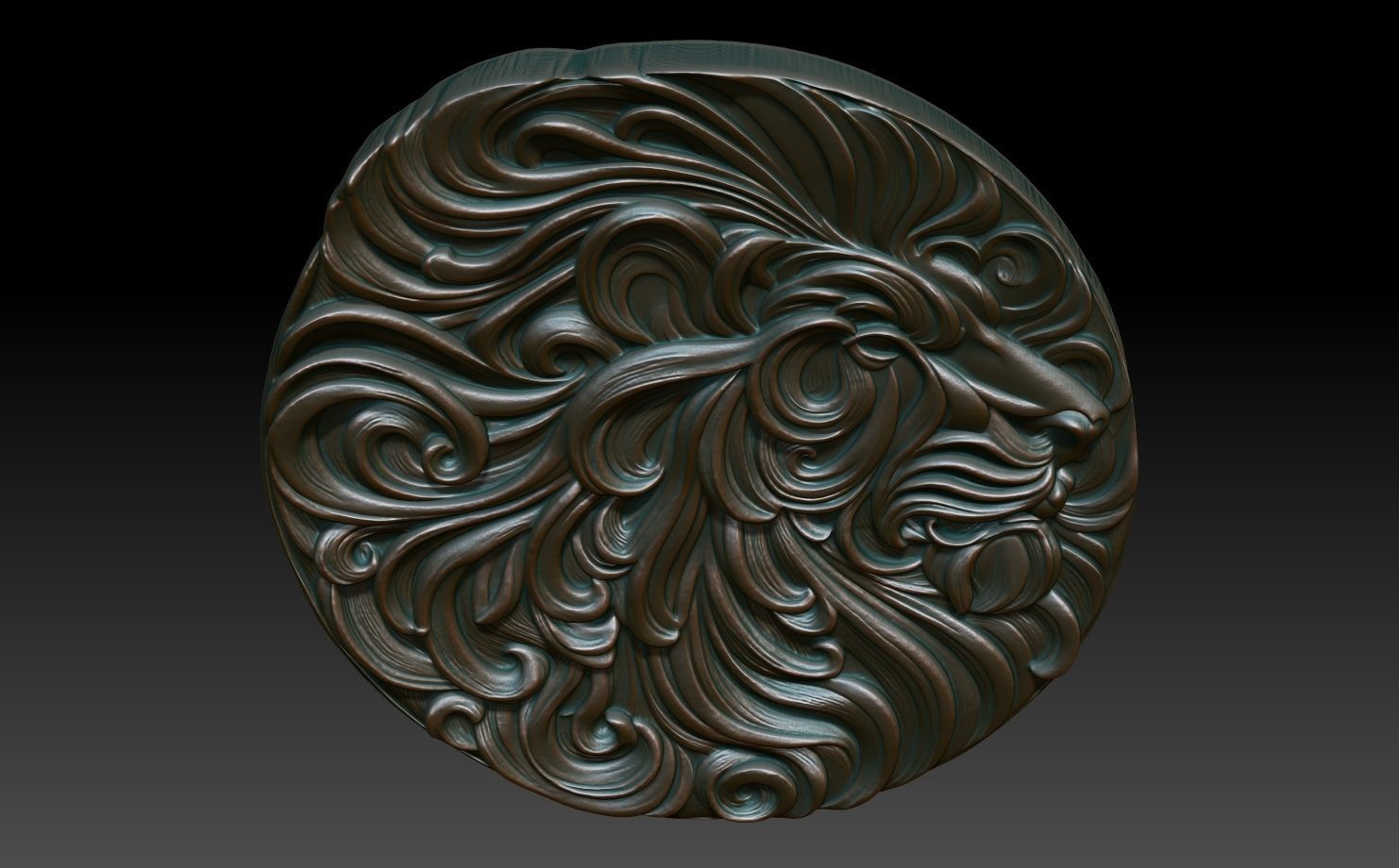 Lion basrelief 07 240805 3D print model_3