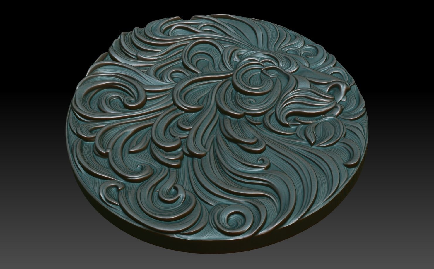 Lion basrelief 07 240805 3D print model_4