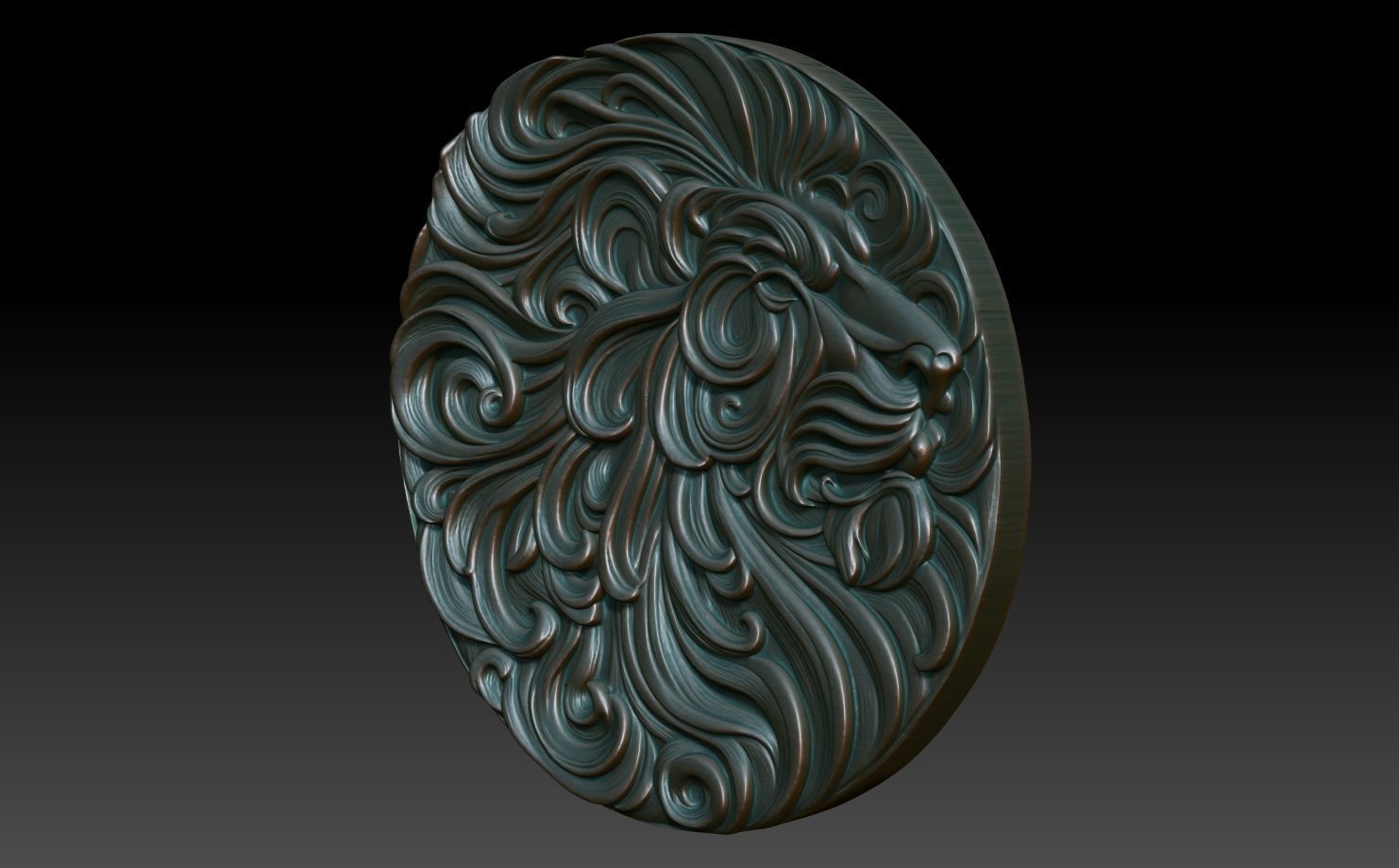 Lion basrelief 07 240805 3D print model_1