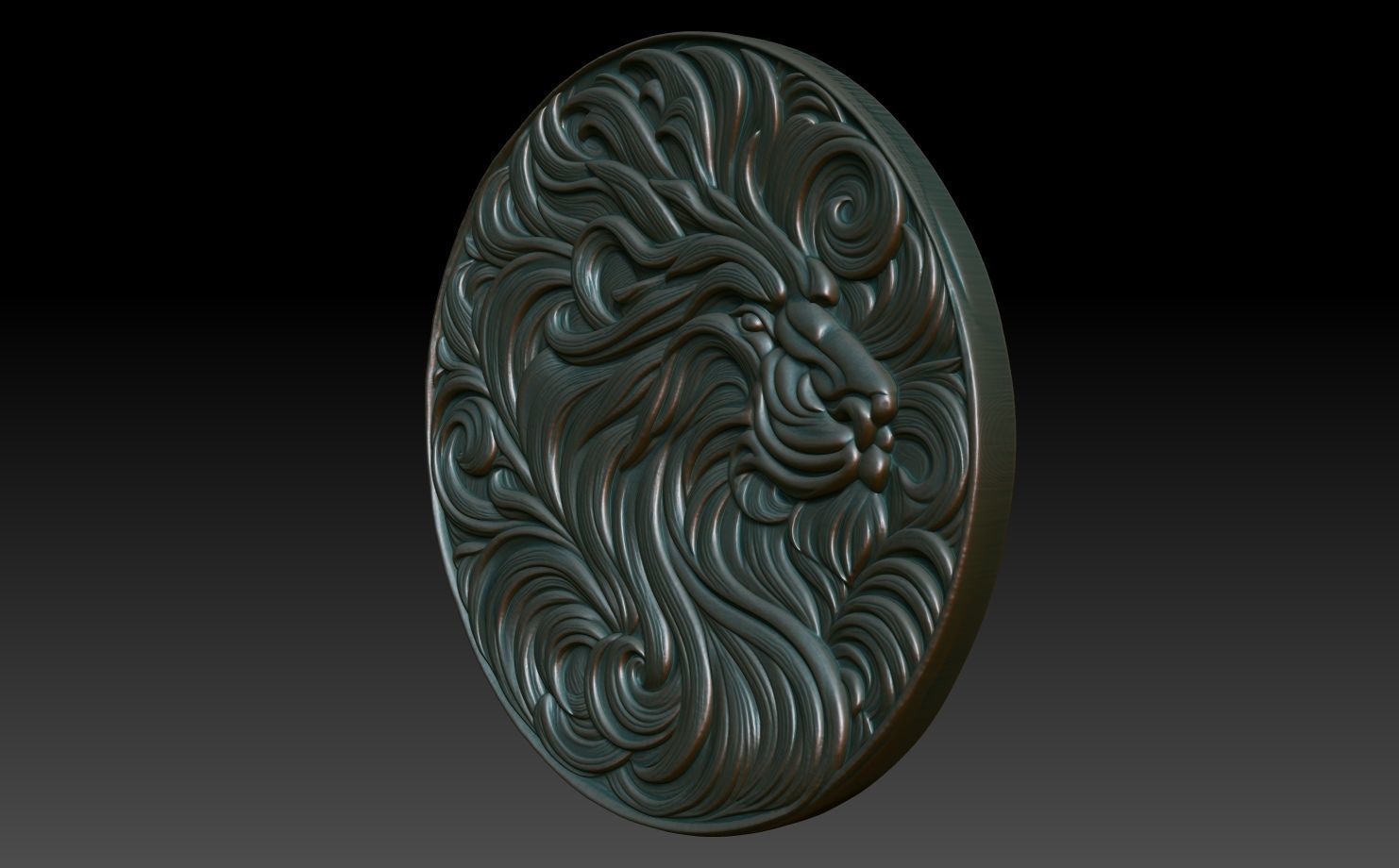 Lion basrelief 06 240805 3D print model_1