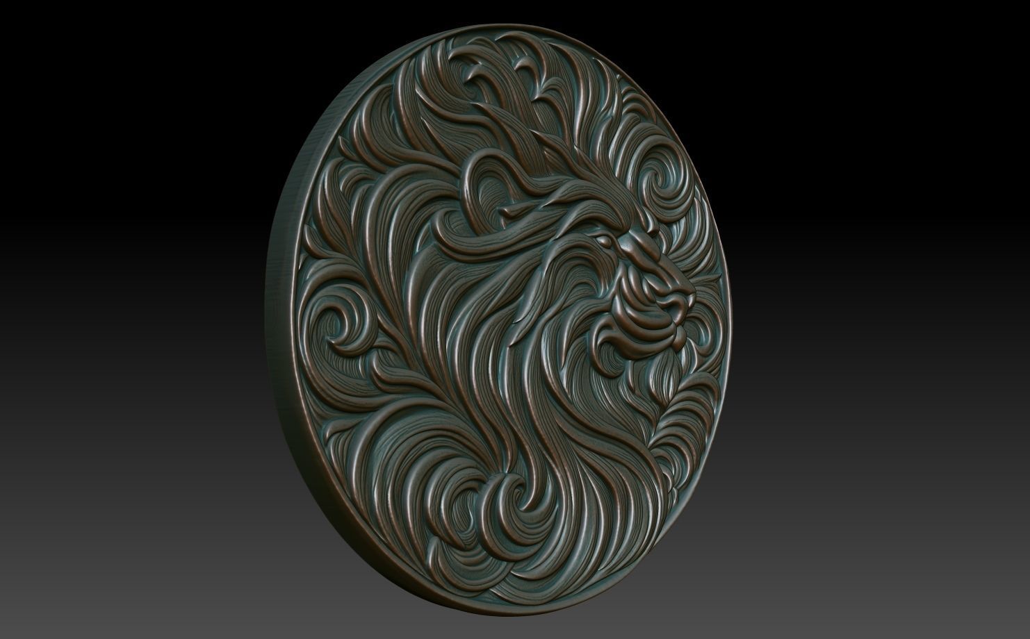 Lion basrelief 06 240805 3D print model_2
