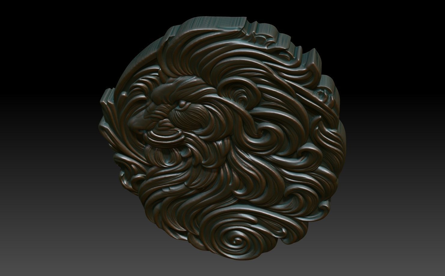 Lion basrelief 01 240805 3D print model_3