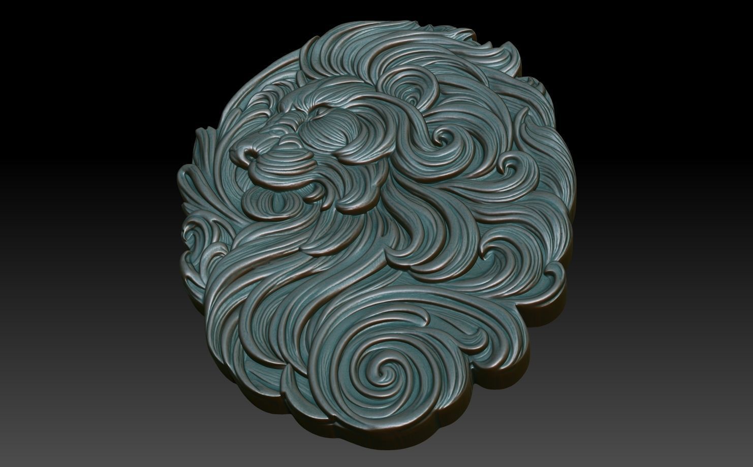 Lion basrelief 01 240805 3D print model_4