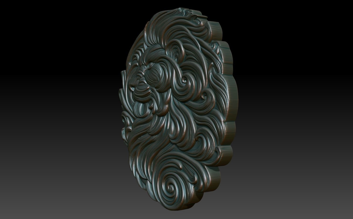 Lion basrelief 01 240805 3D print model_1