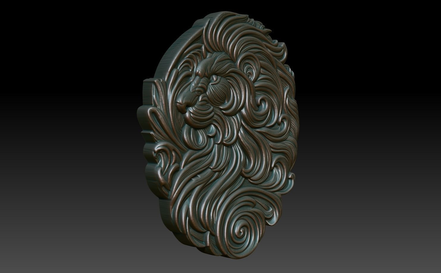Lion basrelief 01 240805 3D print model_2