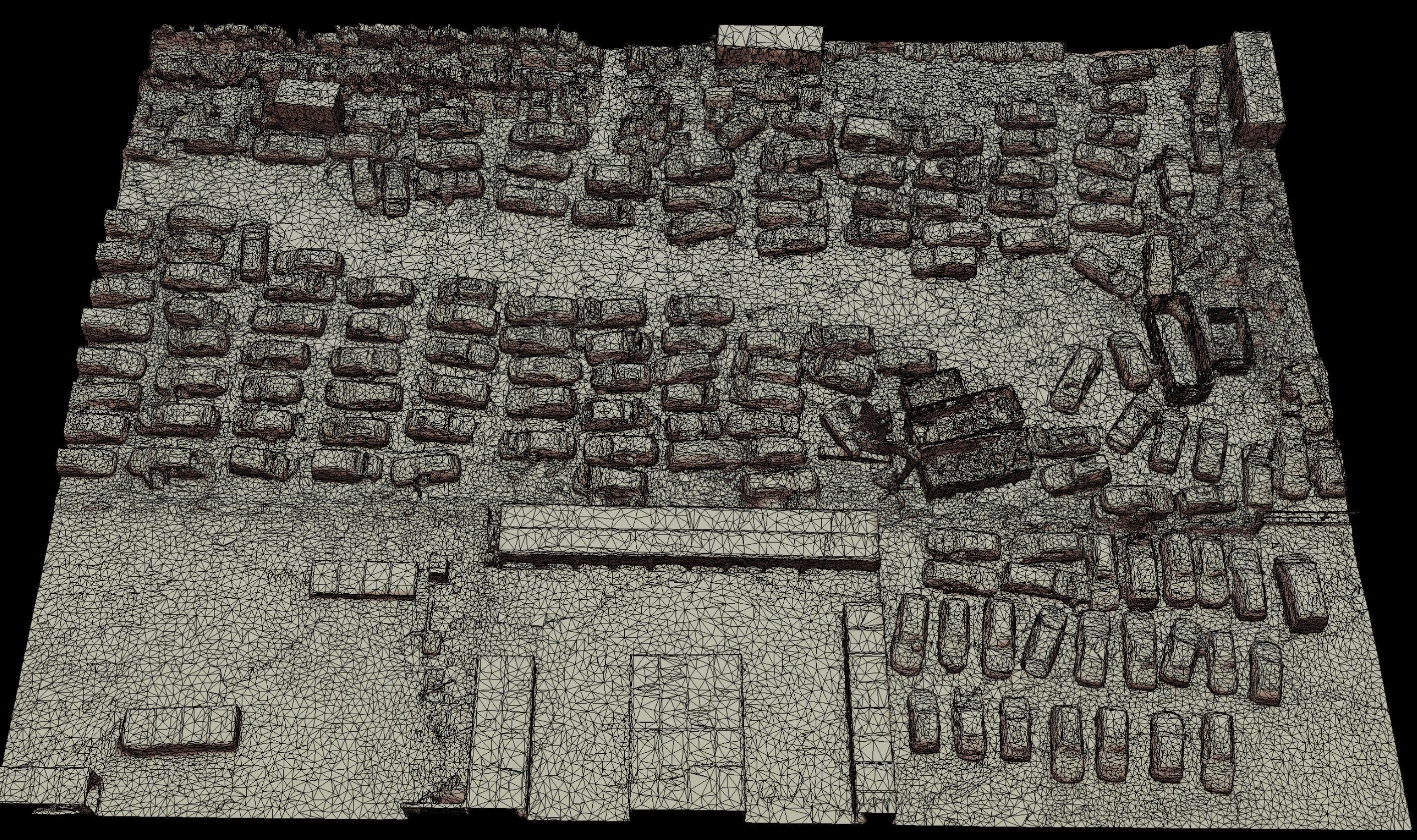  cars abandoned wreckage large terrain drone photogrammetry Low-poly 3D model_5