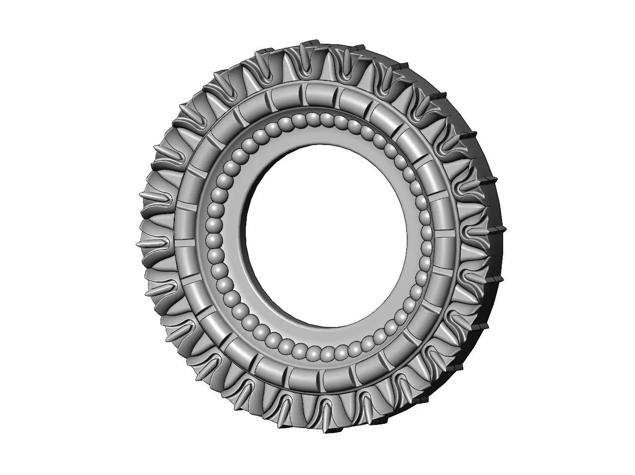 Flower carved pattern rosette carving relief sculpture 3D print model