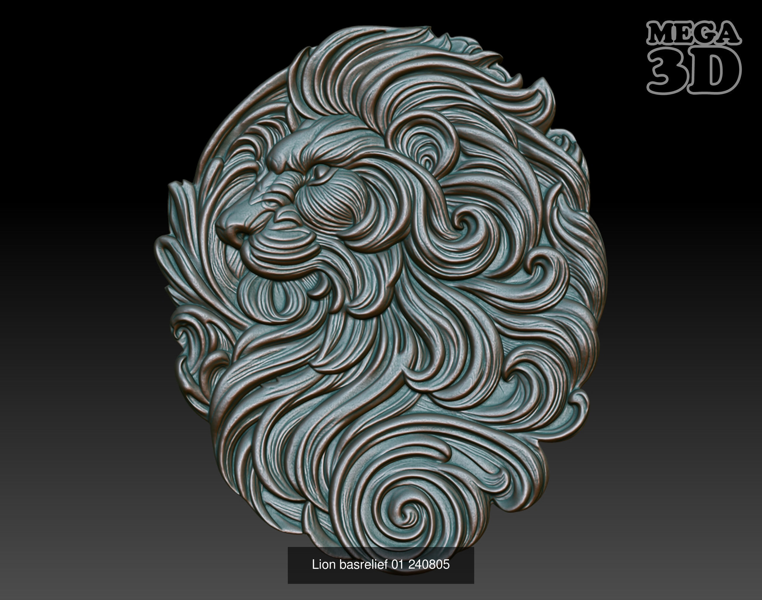 Lion basrelief Pack 240805 3D Model Collection_9