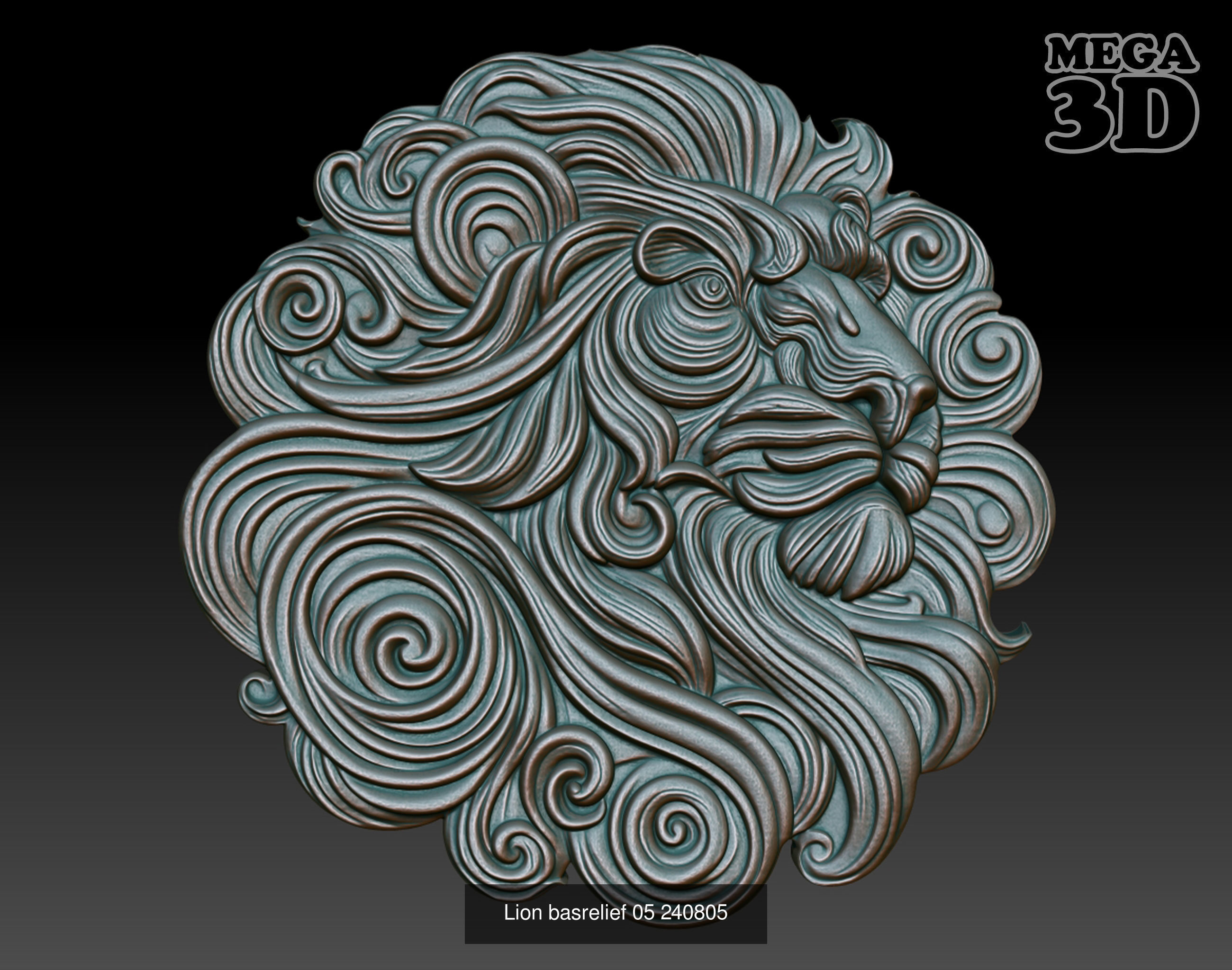 Lion basrelief Pack 240805 3D Model Collection_5