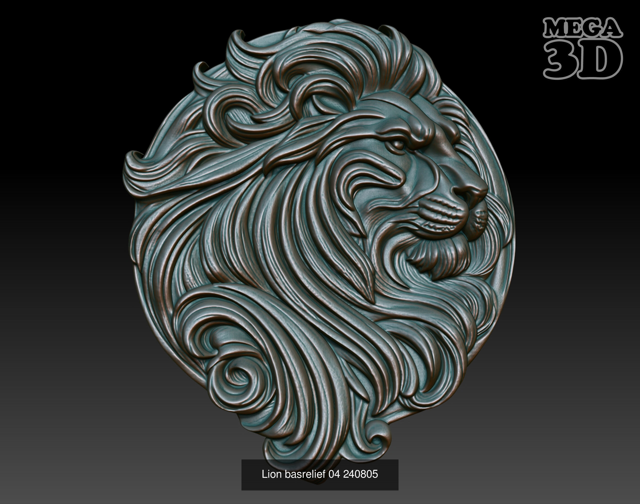 Lion basrelief Pack 240805 3D Model Collection_6